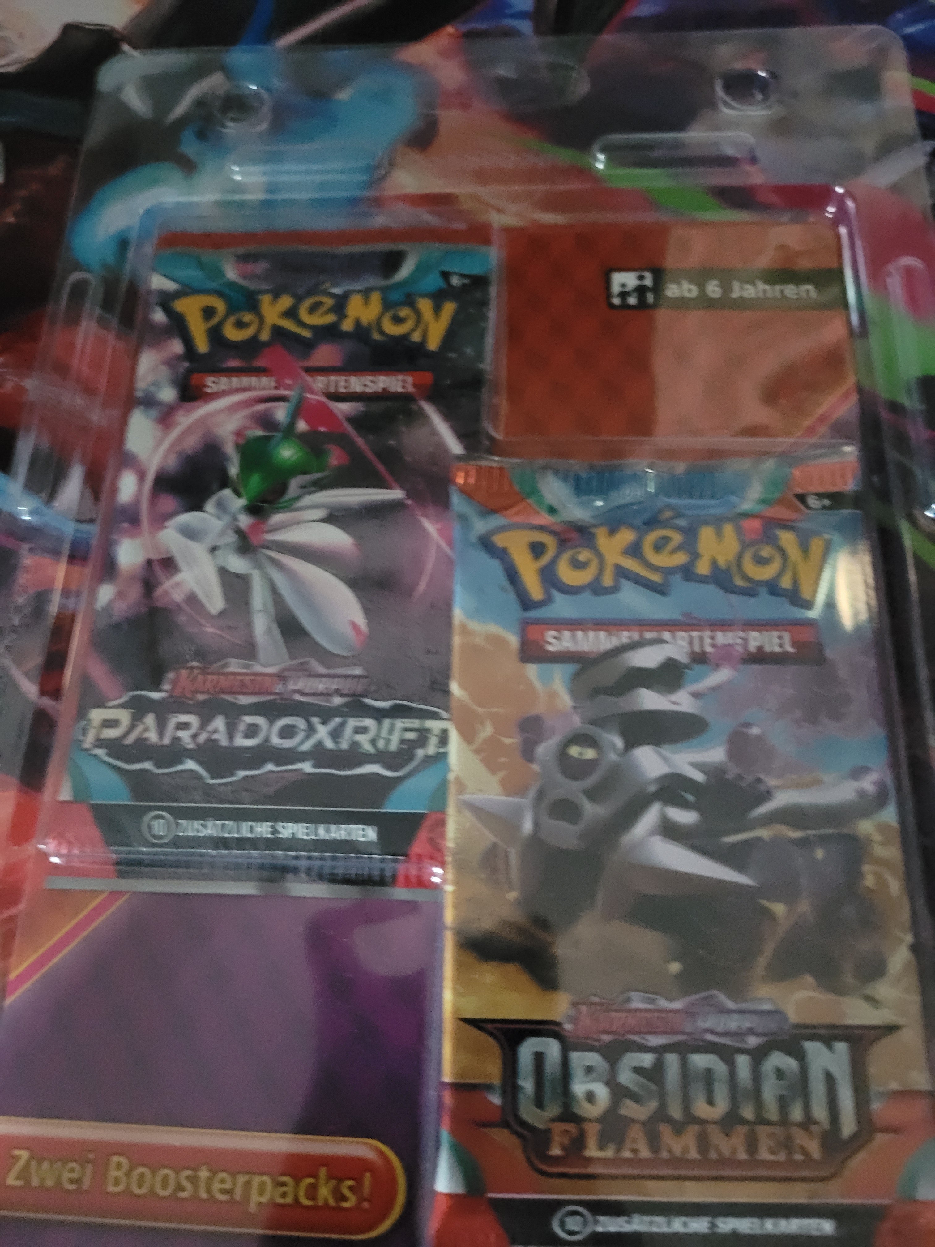 Pokémon TCG 2er Boosterpack Blister Obsidian Flammen & Paradoxrift