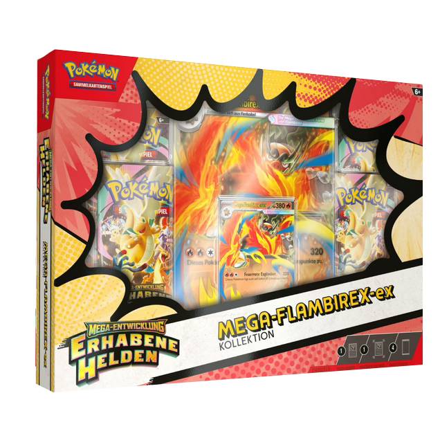 Pokémon TCG Mega-Entwicklung: Erhabene Helden - Mega-Flambirex-ex Kollektion - deutsch